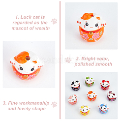 16Pcs 8 Colors Printed Handmade Porcelain Beads&nbsp;PORC-OC0001-11