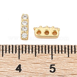 Brass Micro Pave Clear Cubic Zirconia Spacer Bars&nbsp;KK-P302-20G