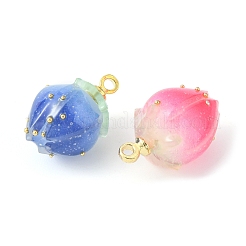 8Pcs 4 Colors Handmade Flower Bud Epoxy Resin Charms&nbsp;KY-FS0001-07