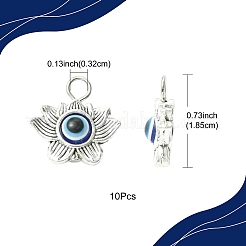 10Pcs Evil Eye Alloy Resin Pendants&nbsp;PALLOY-FS00058-02