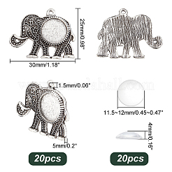 DIY Blank Dome Elephant Pendant Making Kit&nbsp;DIY-PH0013-41