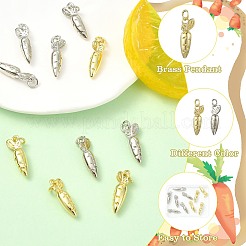 12Pcs 2 Colors Brass Pendants&nbsp;KK-CJ0003-78
