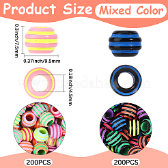 400Pcs 2 Colors Spray Painted Acrylic European Beads&nbsp;SACR-PA0001-28
