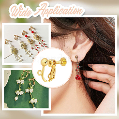 40Pcs Brass Screw Clip Earring Converter&nbsp;KK-ME0001-27G