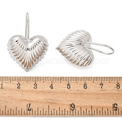 Textured Heart Brass Dangle Earrings&nbsp;EJEW-B132-04P