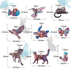 18Pcs 9 Styles Printed Alloy Pendants&nbsp;ENAM-CJ0005-30