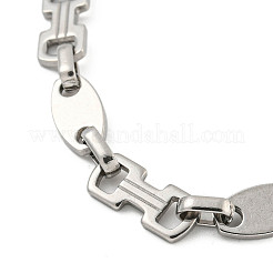 Non-Tarnish 304 Stainless Steel Dumbbell & Oval Link Chains Bracelets for Men & Women&nbsp;BJEW-D042-11P