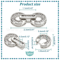 Brass Pave Clear Cubic Zirconia Fold Over Clasps&nbsp;FIND-WH0156-22P