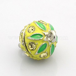 Platinum Plated Round Alloy Enamel Magnetic Clasps with Loops&nbsp;ENAM-P099-06