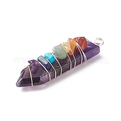 Chakra Natural Mixed Stone Big Pendants&nbsp;PALLOY-JF01907