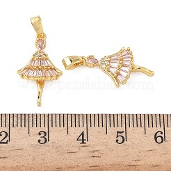 Brass Micro Pave Cubic Zirconia Pendants&nbsp;LS-KK-L256-27G