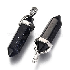 Synthetic Blue Goldstone Pointed Pendants&nbsp;G-F295-03H