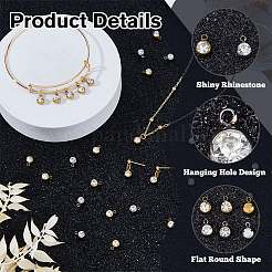 40Pcs 2 Colors Stainless Steel Rhinestone Charms&nbsp;STAS-HS0001-82