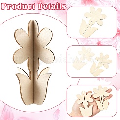 36Bags 9 Styles Unfinished Wooden Flower for Painting Arts&nbsp;WOOD-CJ0002-76