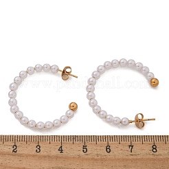 304 Stainless Steel C-Shaped Stud Earrings&nbsp;EJEW-L287-062G-02