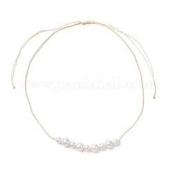 Round Shell Pearl Beaded Necklace & Bracelet & Dangle Earring Sets&nbsp;SJEW-JS01337