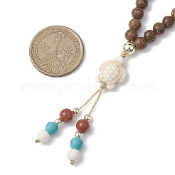 Natural Red Jasper & Synthetic Non-Magnetic Hematite & Dyed Synthetic Turquoise Sea Turtle Pendant Necklaces&nbsp;NJEW-JN05021