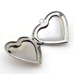 Tarnish Resistant 316 Stainless Steel Photo Locket Pendants&nbsp;STAS-S046-09