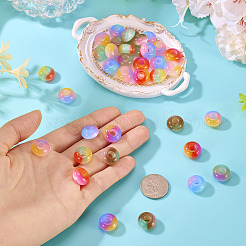 56Pcs 7 Colors Triple Color Resin European Beads&nbsp;RESI-TA0004-40