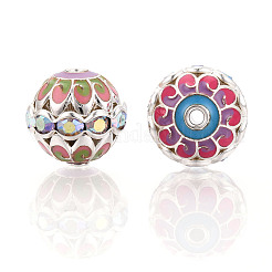 Brass Enamel Beads&nbsp;KK-Q080-01D-P