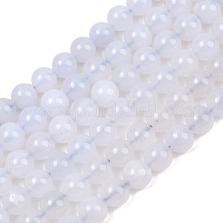 Natural Blue Chalcedony Beads Strands&nbsp;G-K310-C12-8mm