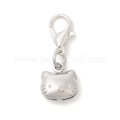316 Surgical Stainless Steel Cat Pendant Decorations&nbsp;HJEW-JM04274