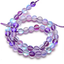Synthetic Moonstone Beads Strands&nbsp;X-G-F142-8mm-11