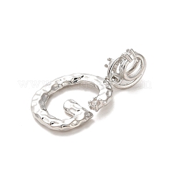 Rack Plating Brass Micro Pave Cubic Zirconia European Dangle Charms&nbsp;KK-L210-015P-G