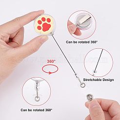4 Pcs 4 Styles PVC Paw Badge Reel&nbsp;AJEW-CA0001-28A
