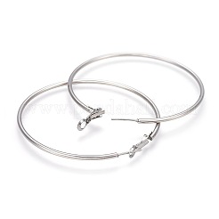 Non-Tarnish 201 Stainless Steel Hoop Earrings&nbsp;X-EJEW-F188-24P-D