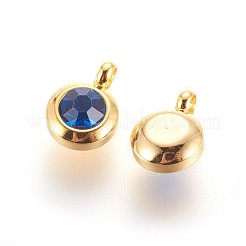 304 Stainless Steel Rhinestone Charms&nbsp;STAS-P237-10G-08