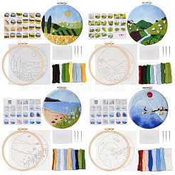 Mountain Scenery Hanging Painting Needle Felting Kit for Beginners&nbsp;DIY-WH0568-20