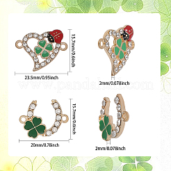 36Pcs 2 Styles Alloy Crystal Rhinestone Connector Charms&nbsp;FIND-CA0006-80