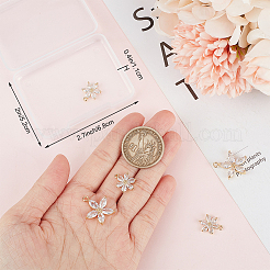 6Pcs 2 Style Brass Micro Pave Clear Cubic Zirconia Pendants&nbsp;ZIRC-BBC0002-48