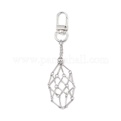Brass Macrame Pouch Stone Holder Pendant Decoration&nbsp;HJEW-JM01690-02