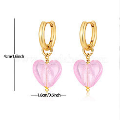 Valentine's Day Brass & Acrylic Hoop Earrings&nbsp;FS-WG64608-01
