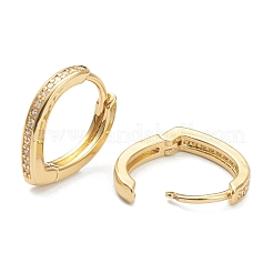Brass Micro Pave Clear Cubic Zirconia Huggie Hoop Earrings&nbsp;EJEW-A058-26