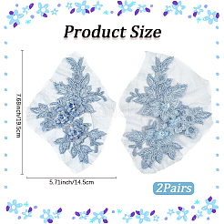 Flower Shape Polyester Embroidery Sew on Flower Appliques&nbsp;DIY-WH20032-60B