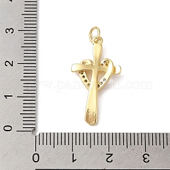 Rack Plating Brass & Clear Cubic Zirconia Pendants&nbsp;KK-L216-055G