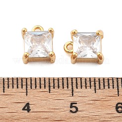 Brass Micro Pave Clear Cubic Zirconia Charms&nbsp;KK-G516-30G