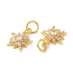 Rack Plating Brass Micro Pave Clear Cubic Zirconia Charms&nbsp;KK-Z026-06G