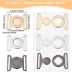 6Sets 3 Colors Zinc Alloy Side Release Buckles&nbsp;FIND-BC0002-43