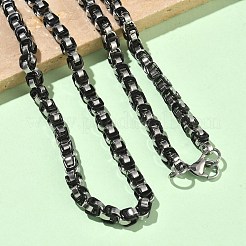 201 Stainless Steel Box Chain Necklaces & Chain Bracelets&nbsp;SJEW-G087-04P