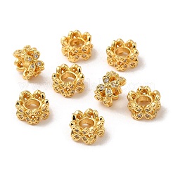 Brass Micro Pave Cubic Zirconia European Beads&nbsp;KK-I705-19G