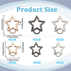 6Pcs 6 Styles Zinc Alloy Spring Gate Rings&nbsp;FIND-GF0007-55