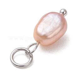 2Pcs 2 Colors Natural Pearl Pendants&nbsp;PALLOY-JF04804
