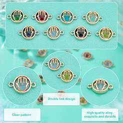 32Pcs 7 colors Glass Connector Charms&nbsp;GLAA-AR0001-29