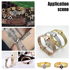 8Pcs 8 Style 304 Stainless Steel Slide Charms&nbsp;STAS-UN0021-02