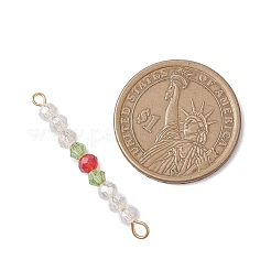 7Pcs 7 Colors Electroplate Glass Faceted Rondelle and Bicone Beaded Connector Charms&nbsp;PALLOY-JF04762