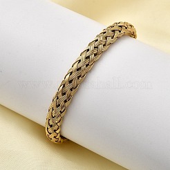 Braided 304 Stainless Steel Cuff Bangles for Women&nbsp;BJEW-A067-07G